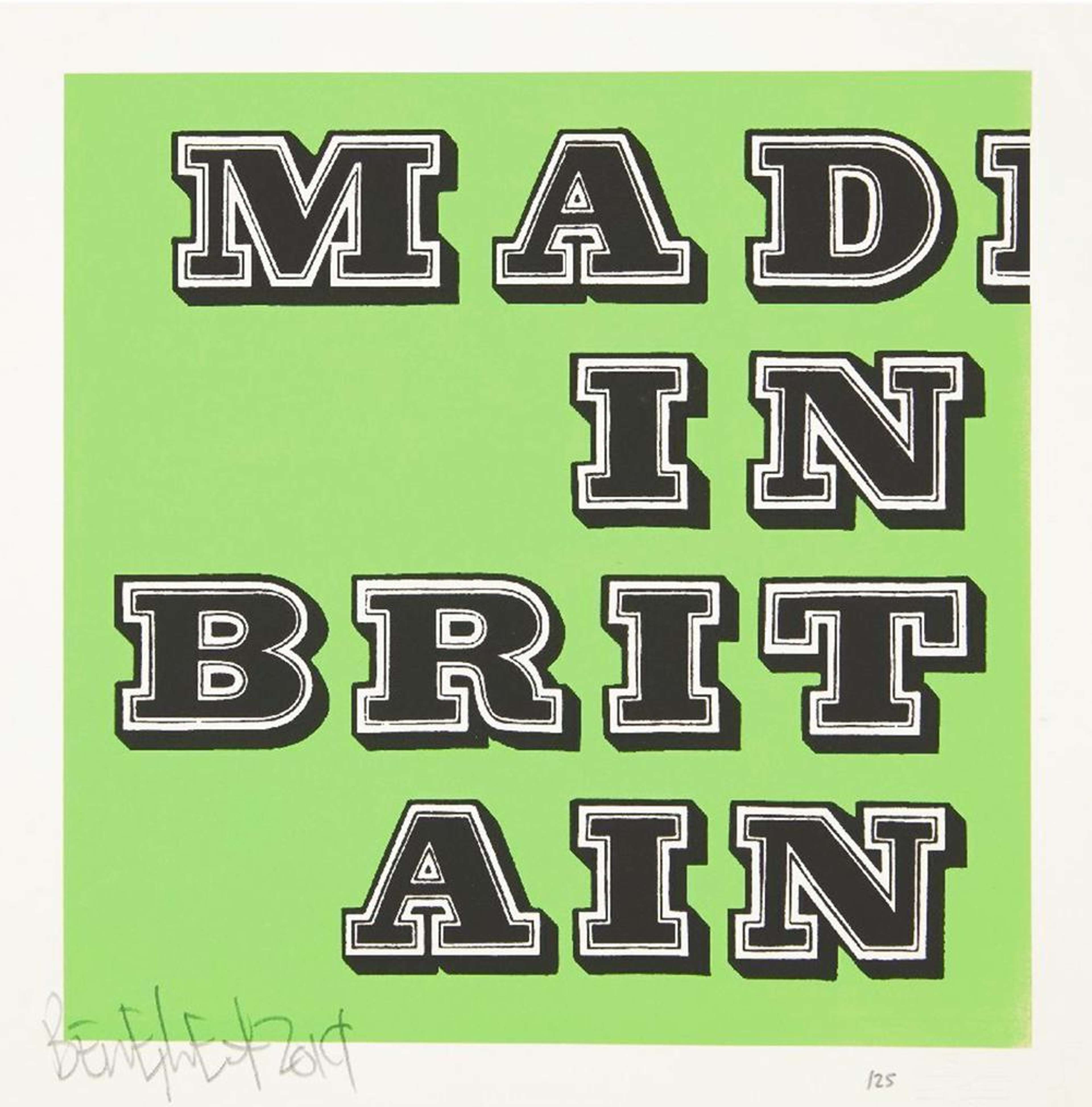 Mad In Britain (green) - Signed Print by Ben Eine 2019 - MyArtBroker