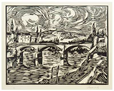 Le Pont à Chatou - Signed Print by Maurice de Vlaminck 1914 - MyArtBroker