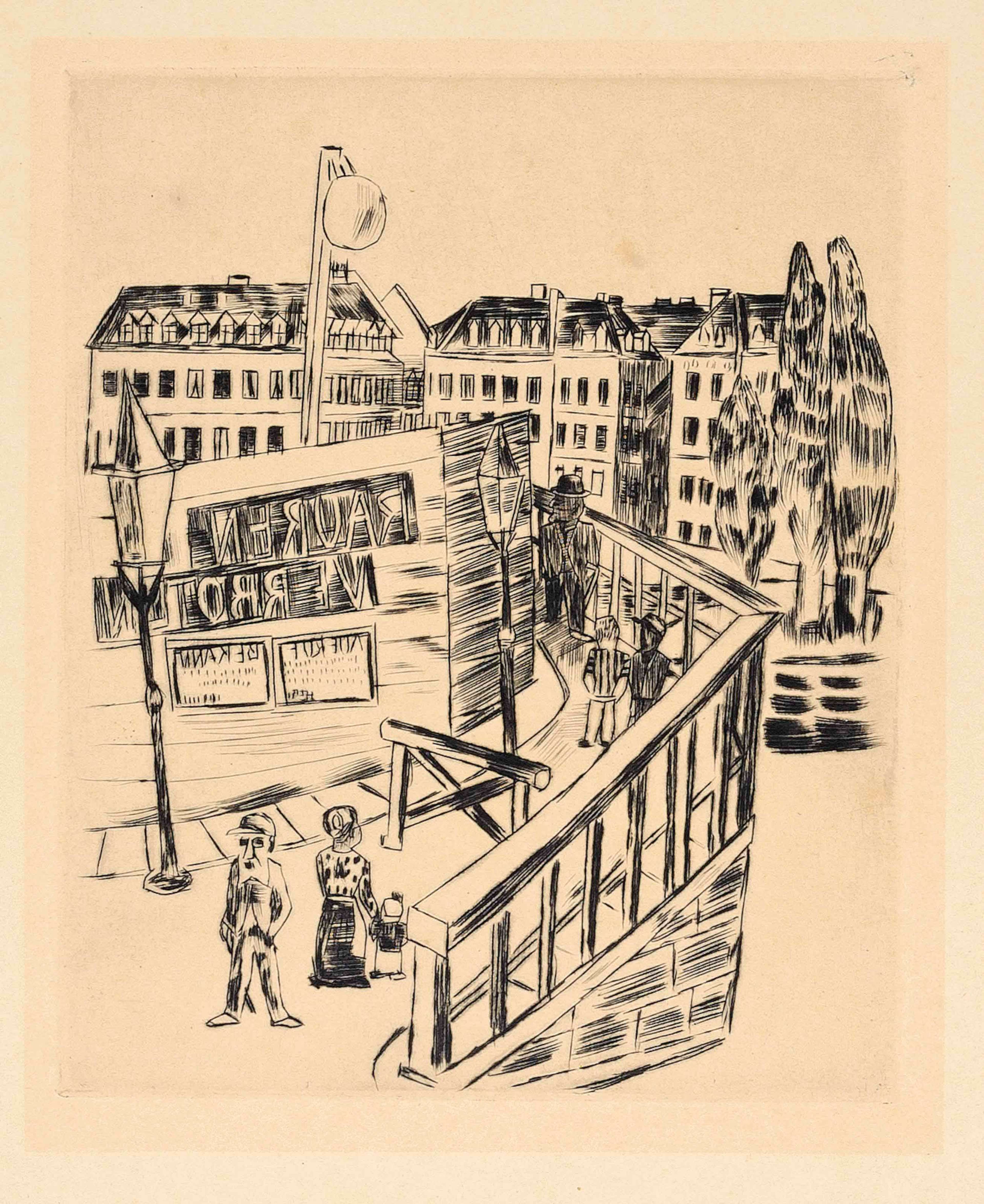 Holzbrücke - Signed Print by Max Beckmann 1922 - MyArtBroker