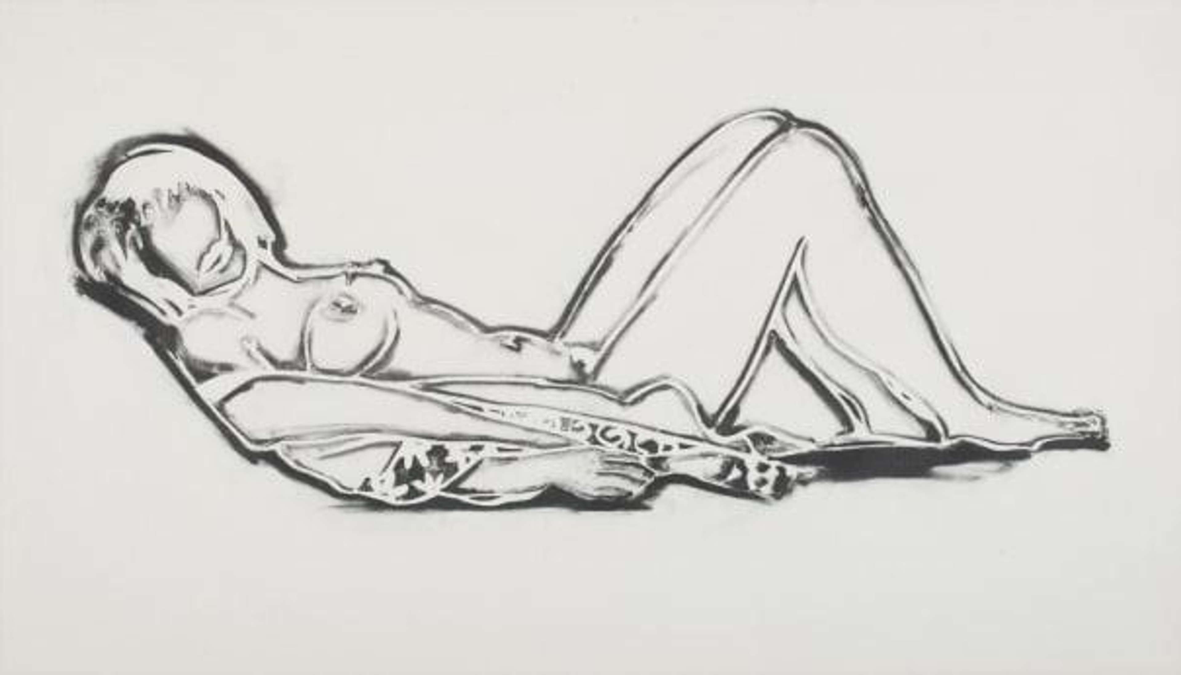 Monica Lying Down On A Robe - Signed Print by Tom Wesselmann 1990 - MyArtBroker