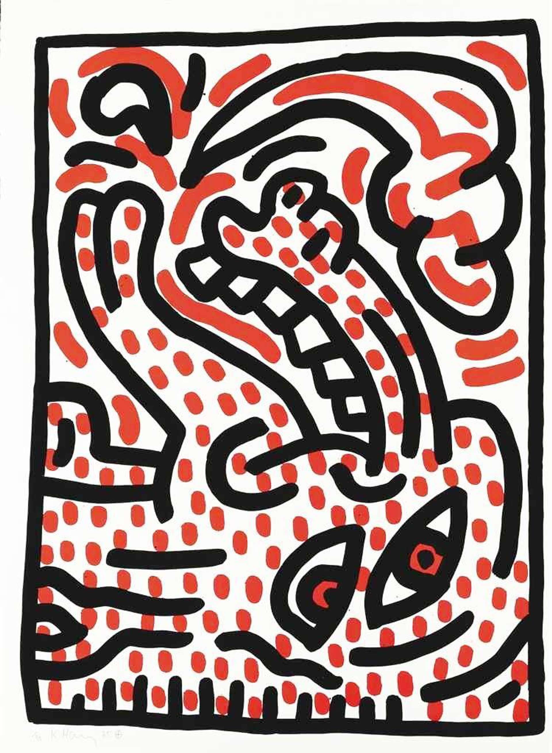 Ludo 4 - Signed Print by Keith Haring 1985 - MyArtBroker