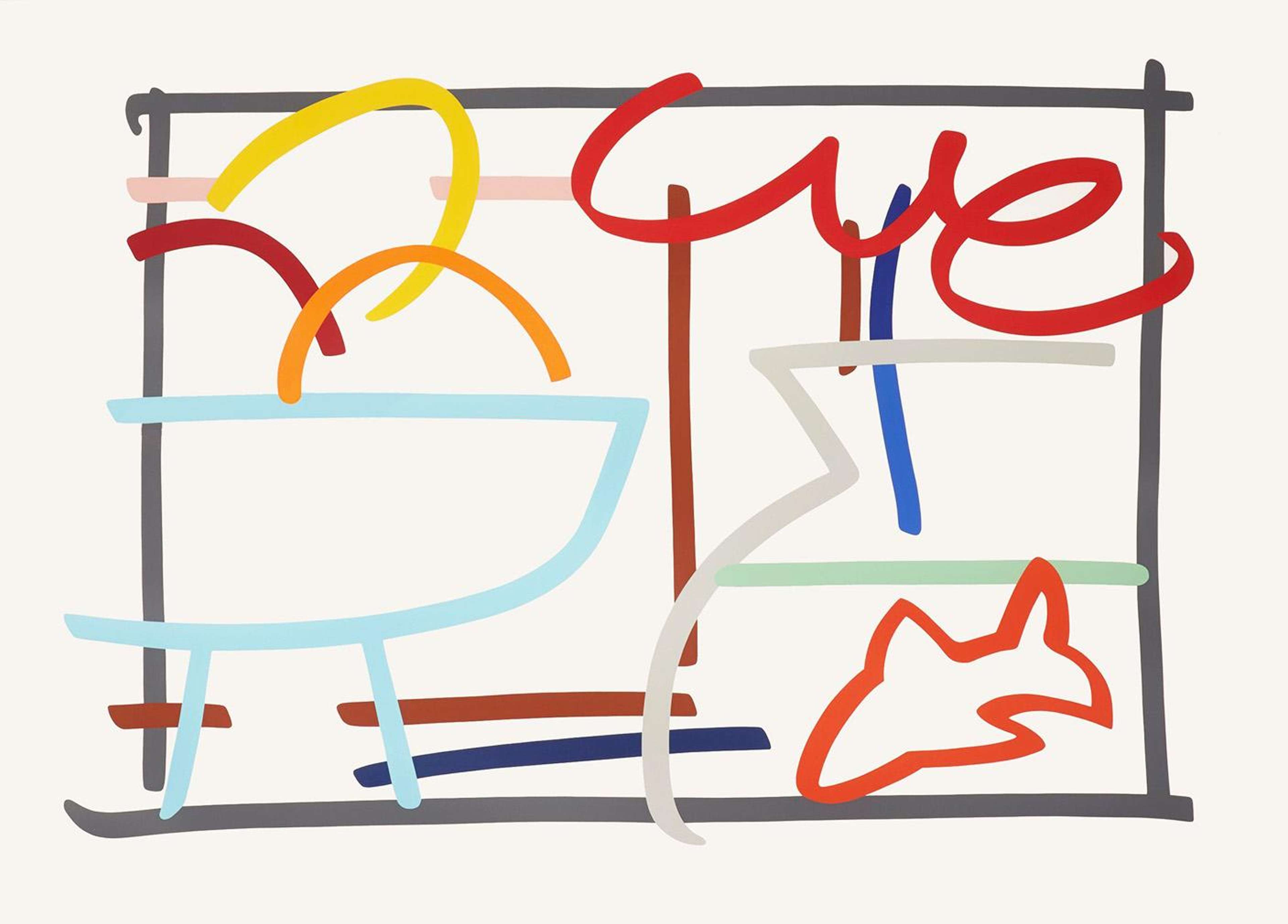 Fast Sketch Still Life With Fruit And Goldfish - Signed Print by Tom Wesselmann 1989 - MyArtBroker