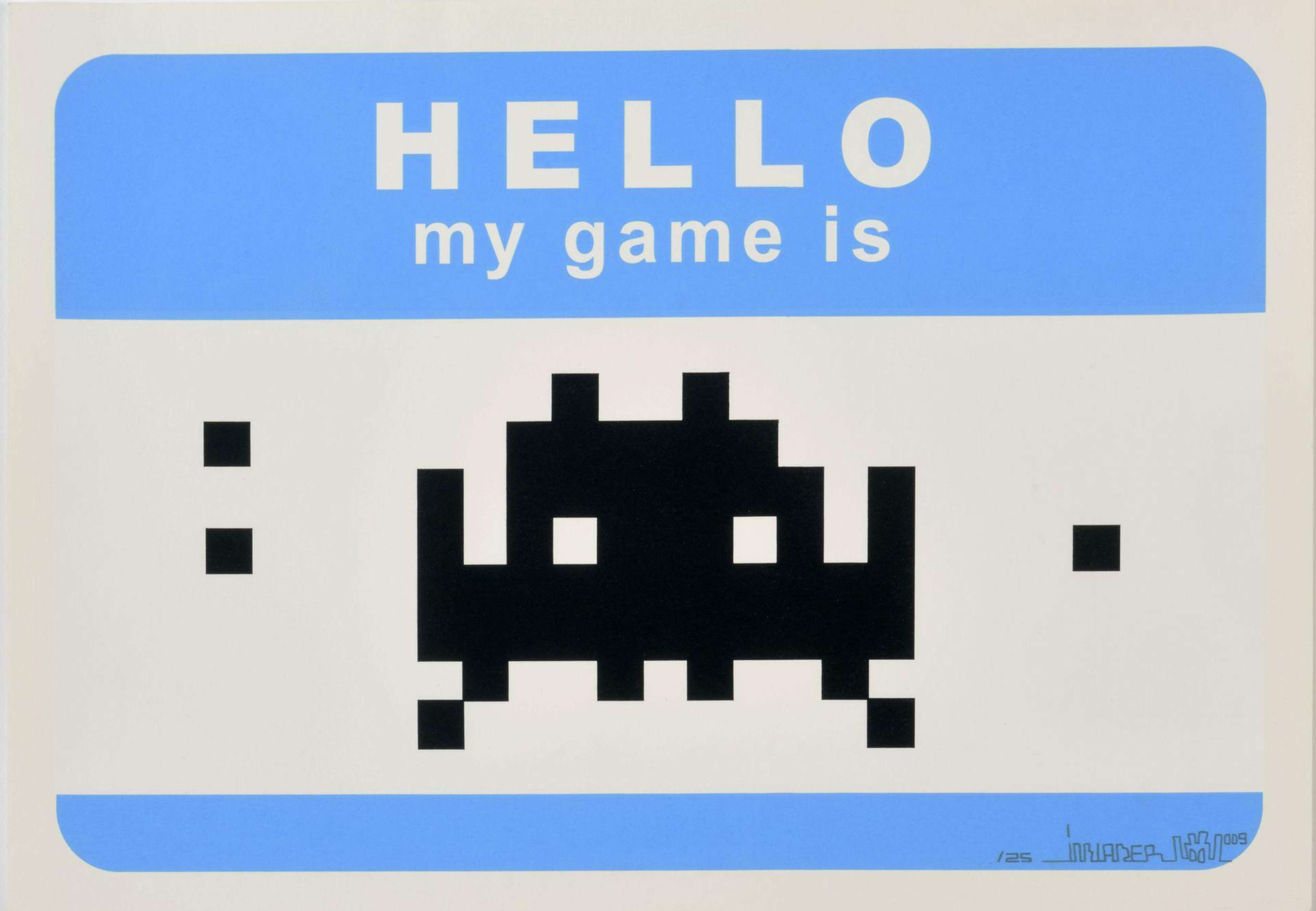 Hello My Game Is (Blue) by Invader