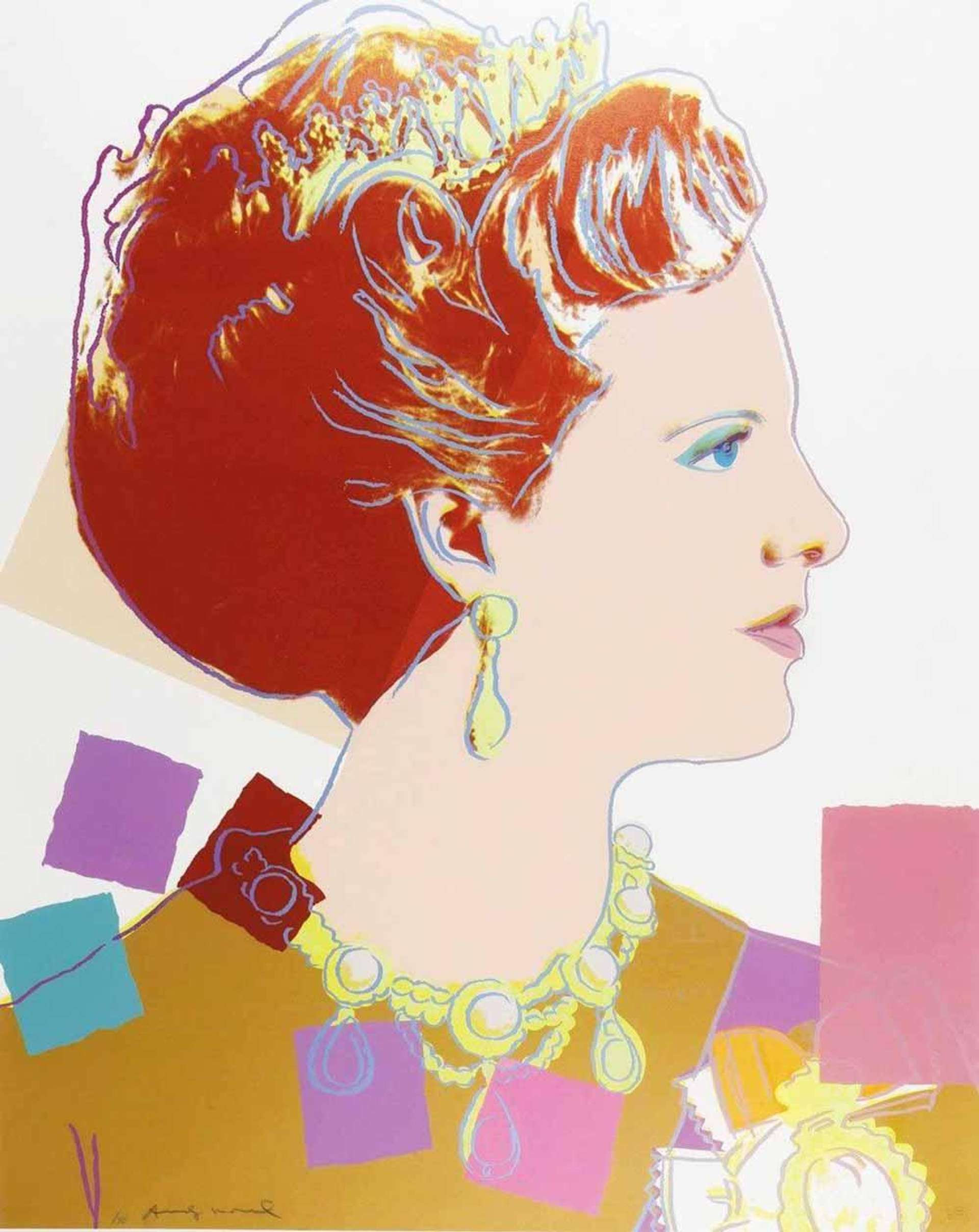 Queen Margrethe Of Denmark Royal Edition (F. & S. II.344A) - Signed Print by Andy Warhol 1985 - MyArtBroker