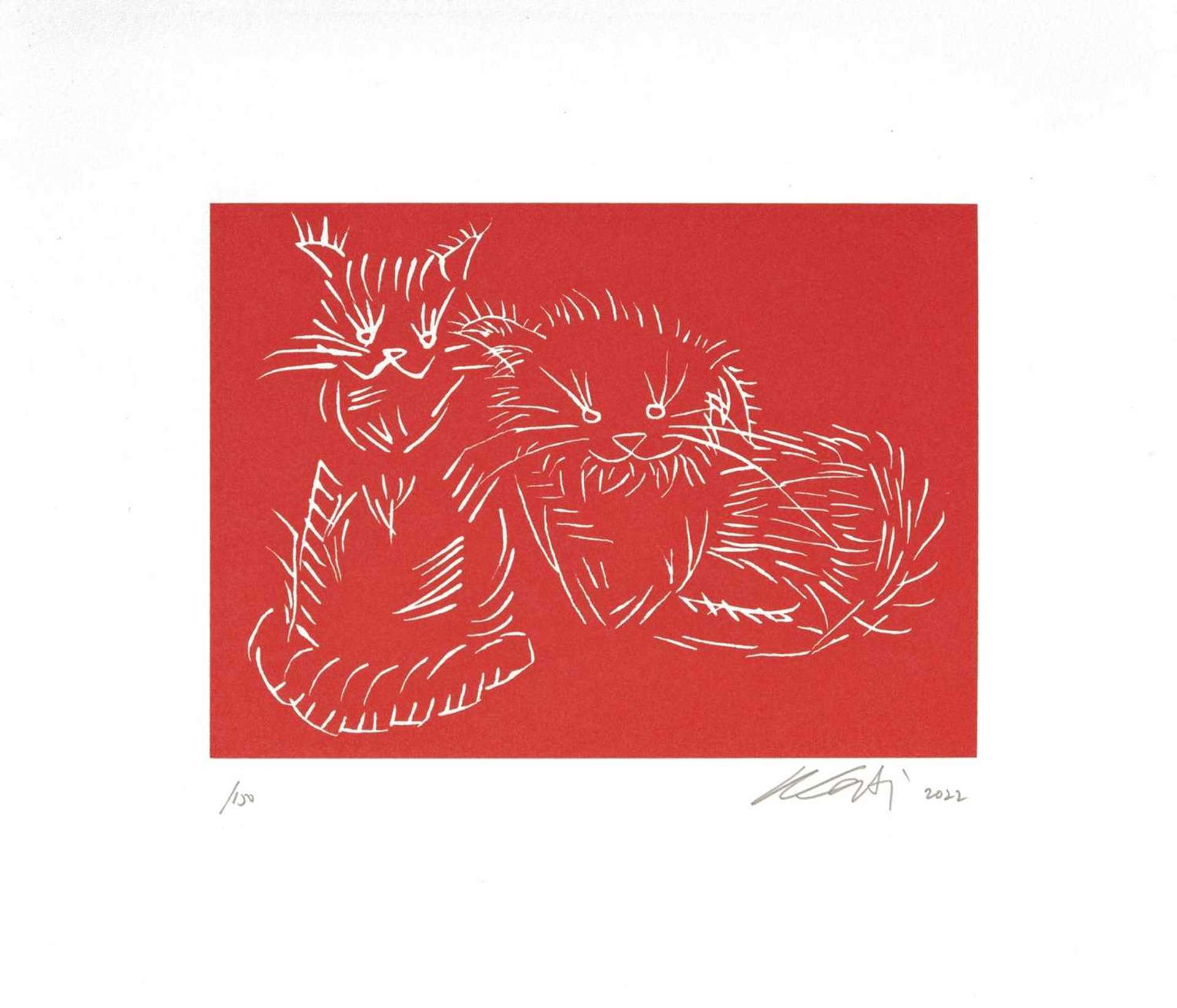 Cats (Red) - Signed Print by Ai Weiwei 2022 - MyArtBroker