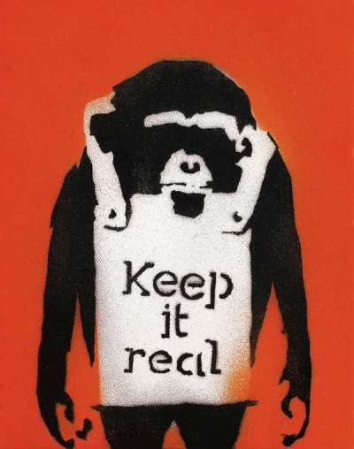 Keep It Real (orange) - Unsigned Mixed Media by Banksy 2001 - MyArtBroker