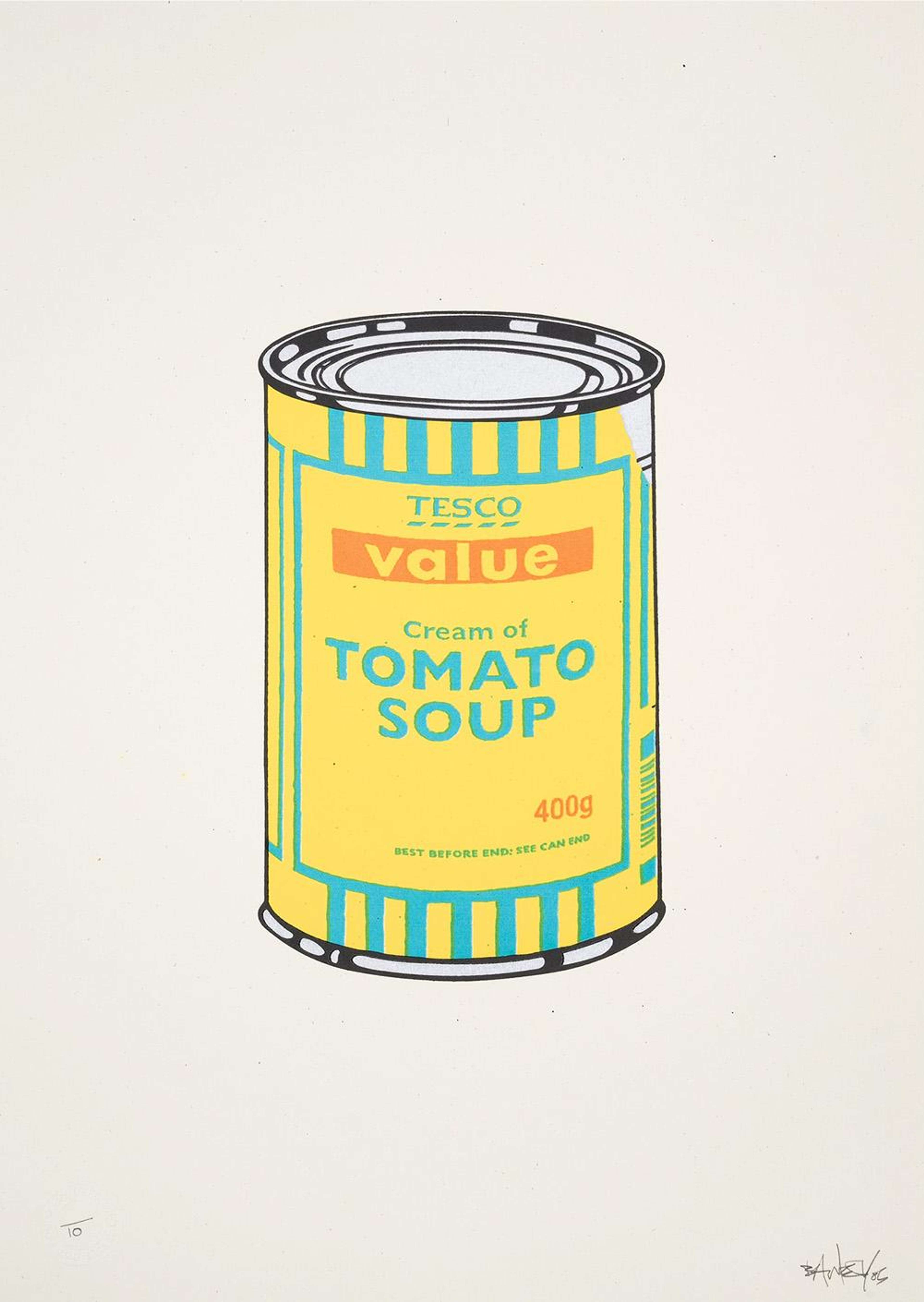 Soup Can (yellow, blue and tan) - Signed Print by Banksy 2005 - MyArtBroker