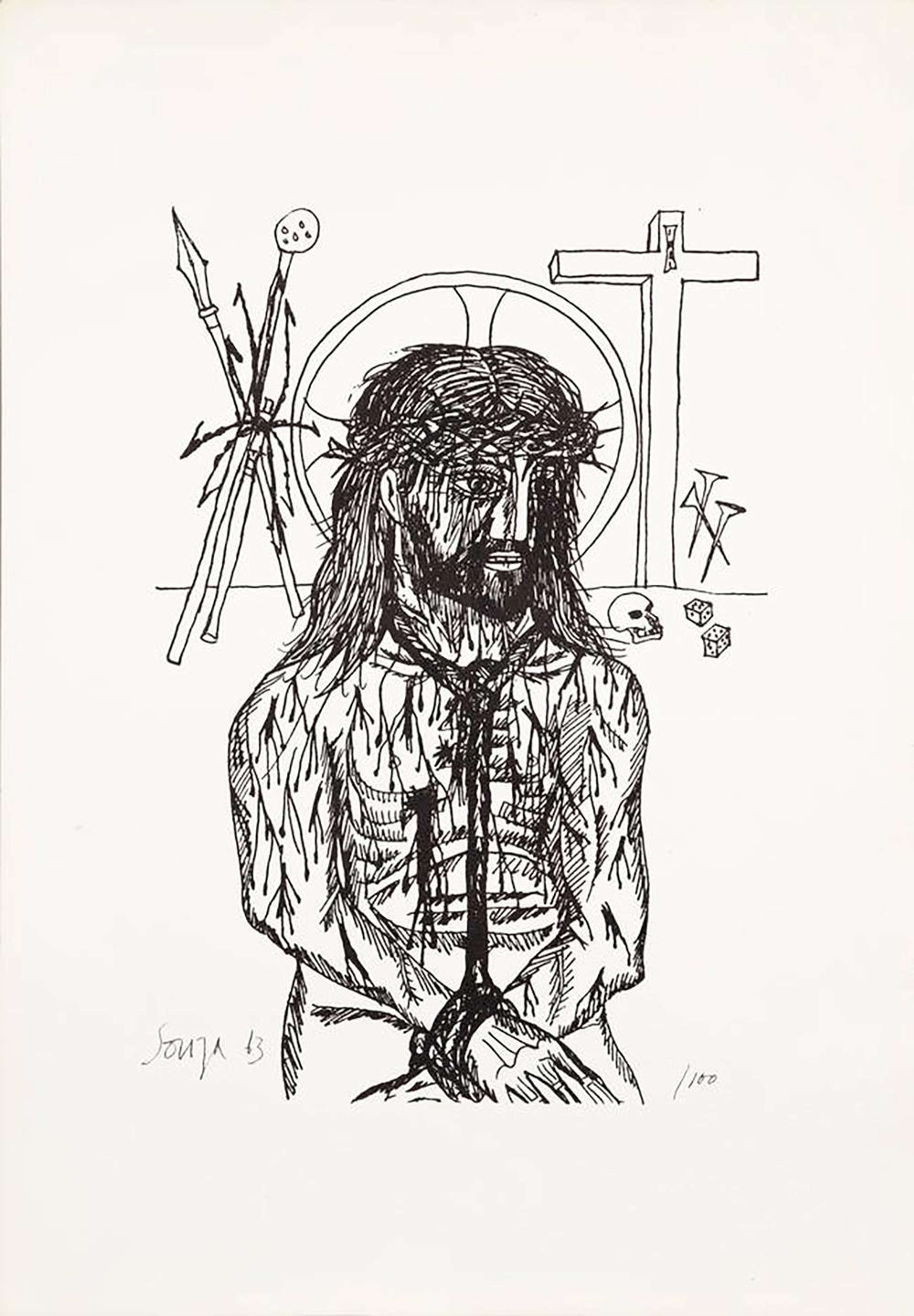 Christ - Signed Print by Francis Newton Souza 1963 - MyArtBroker