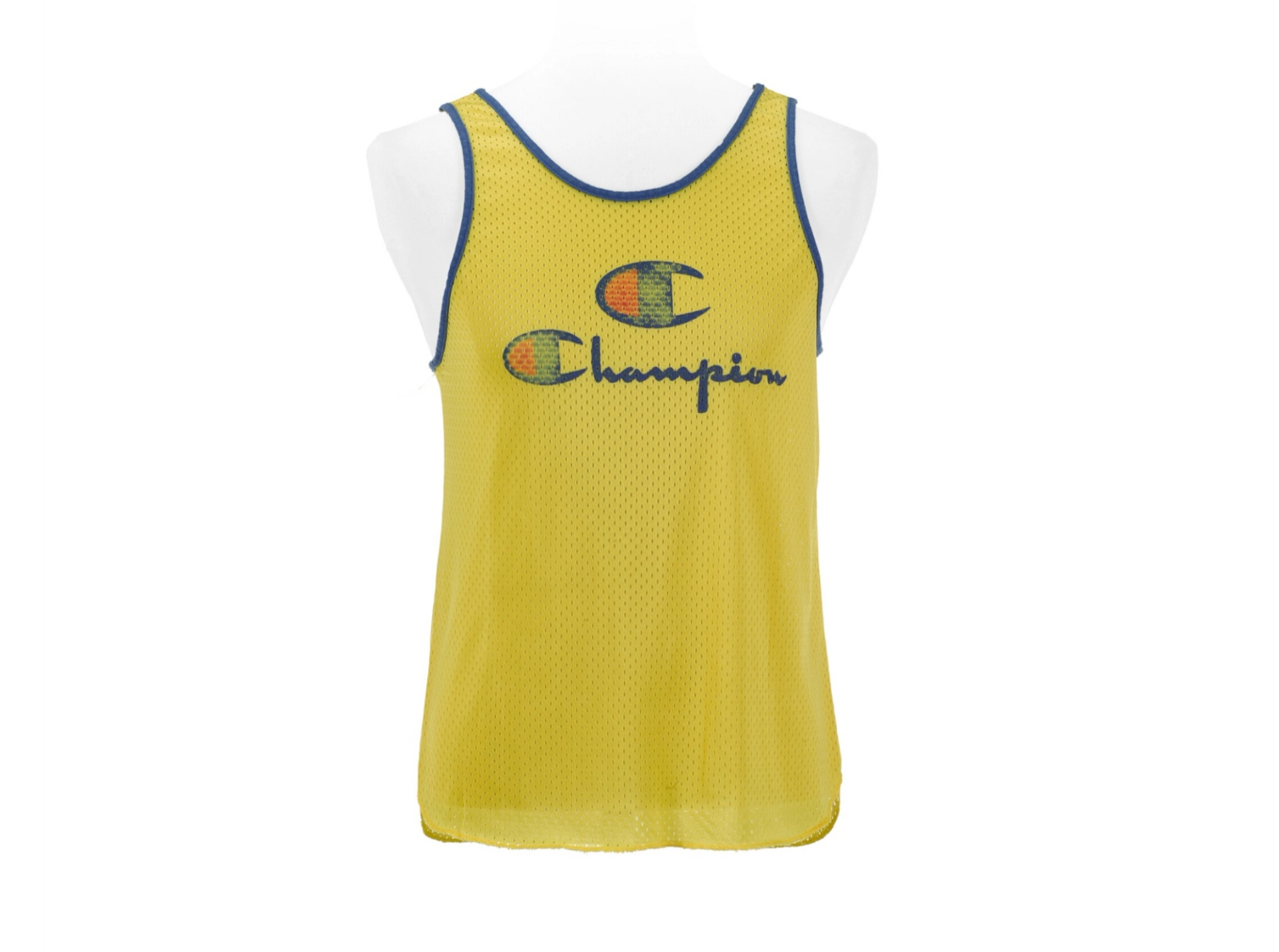 An image of a yellow Champion tank top, worn by Freddie Mercury for his final performance with Queen.