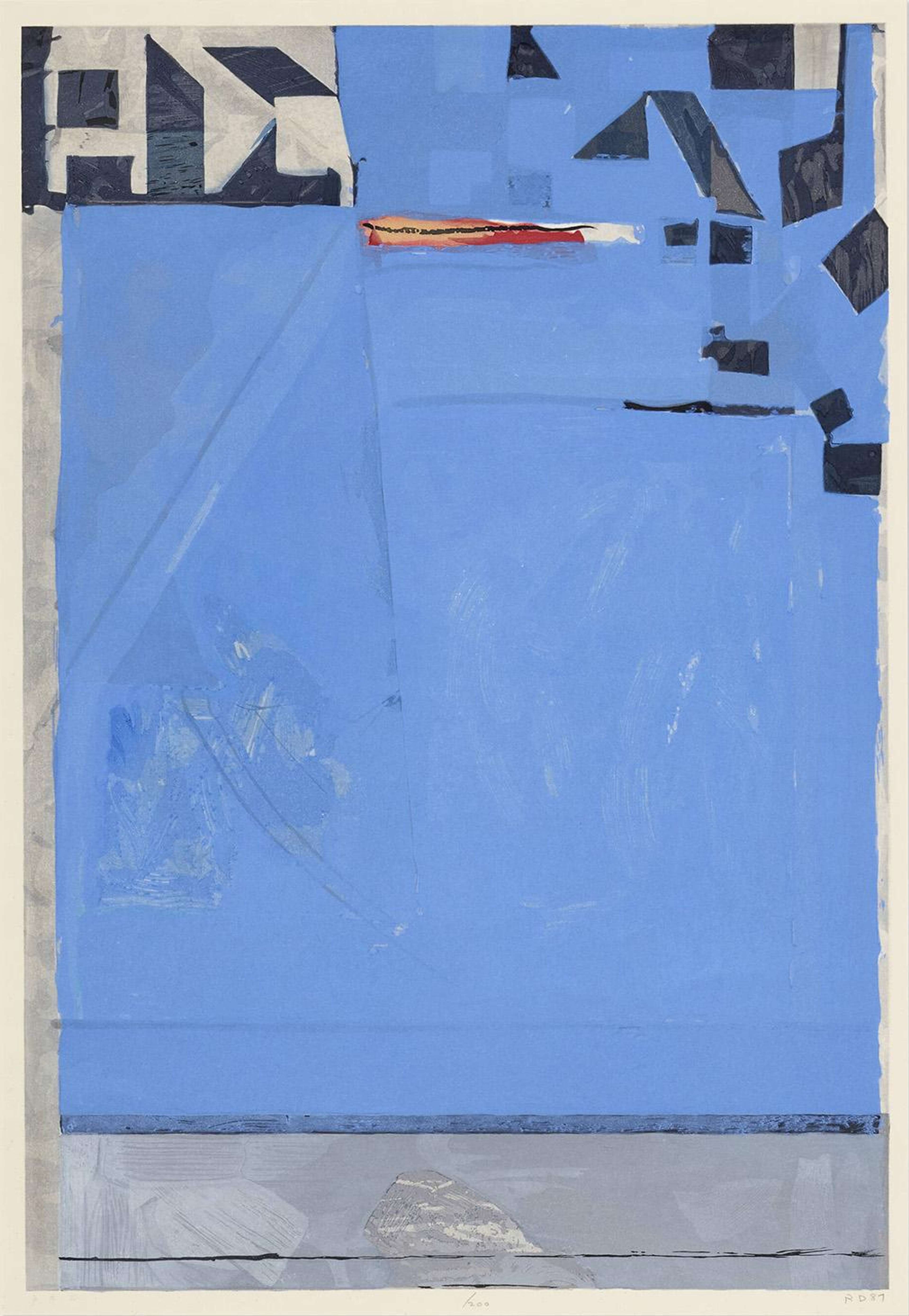 Blue With Red - Signed Print by Richard Diebenkorn 1987 - MyArtBroker
