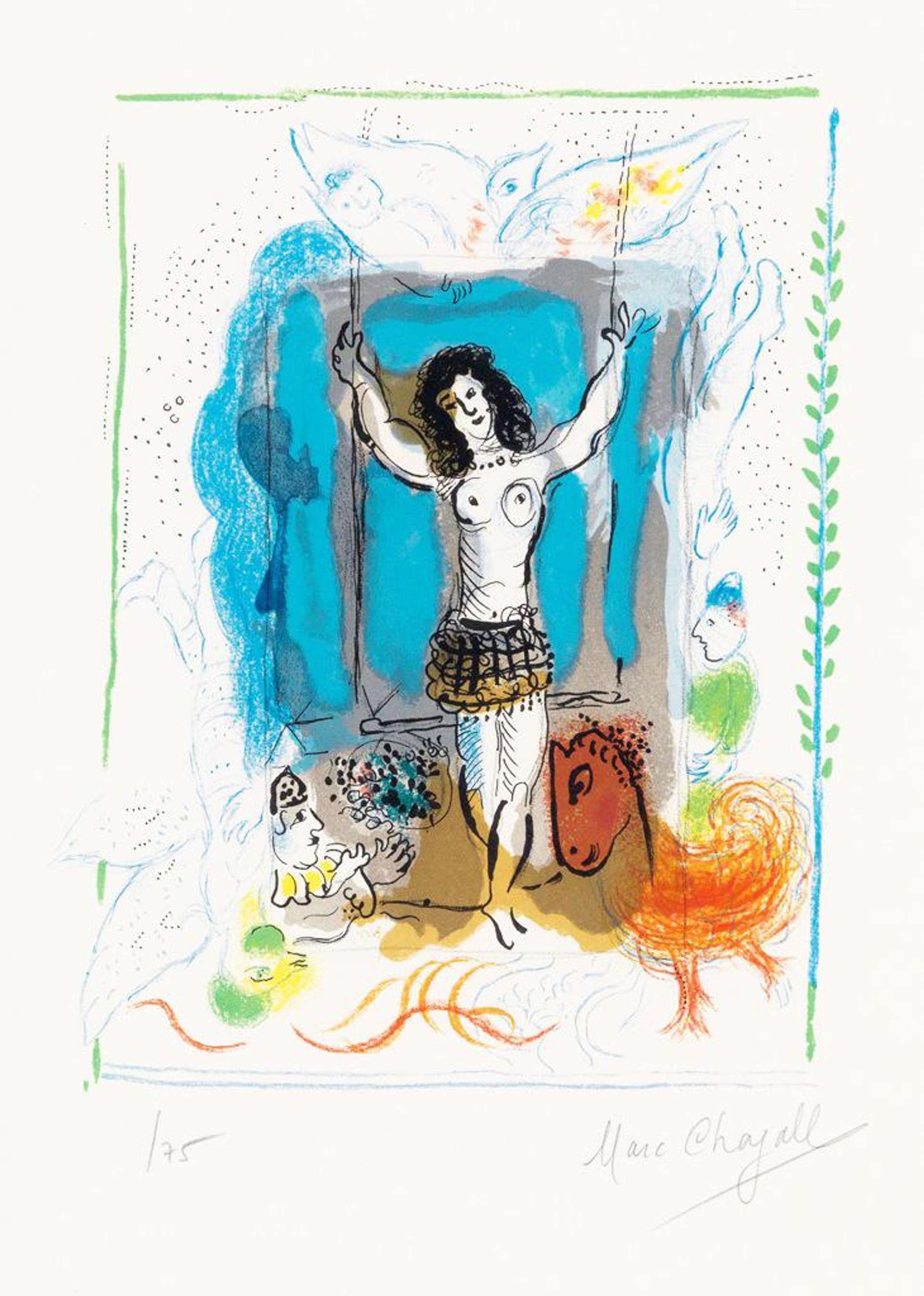 Trapèziste À L’Oiseau - Signed Print by Marc Chagall 1967 - MyArtBroker