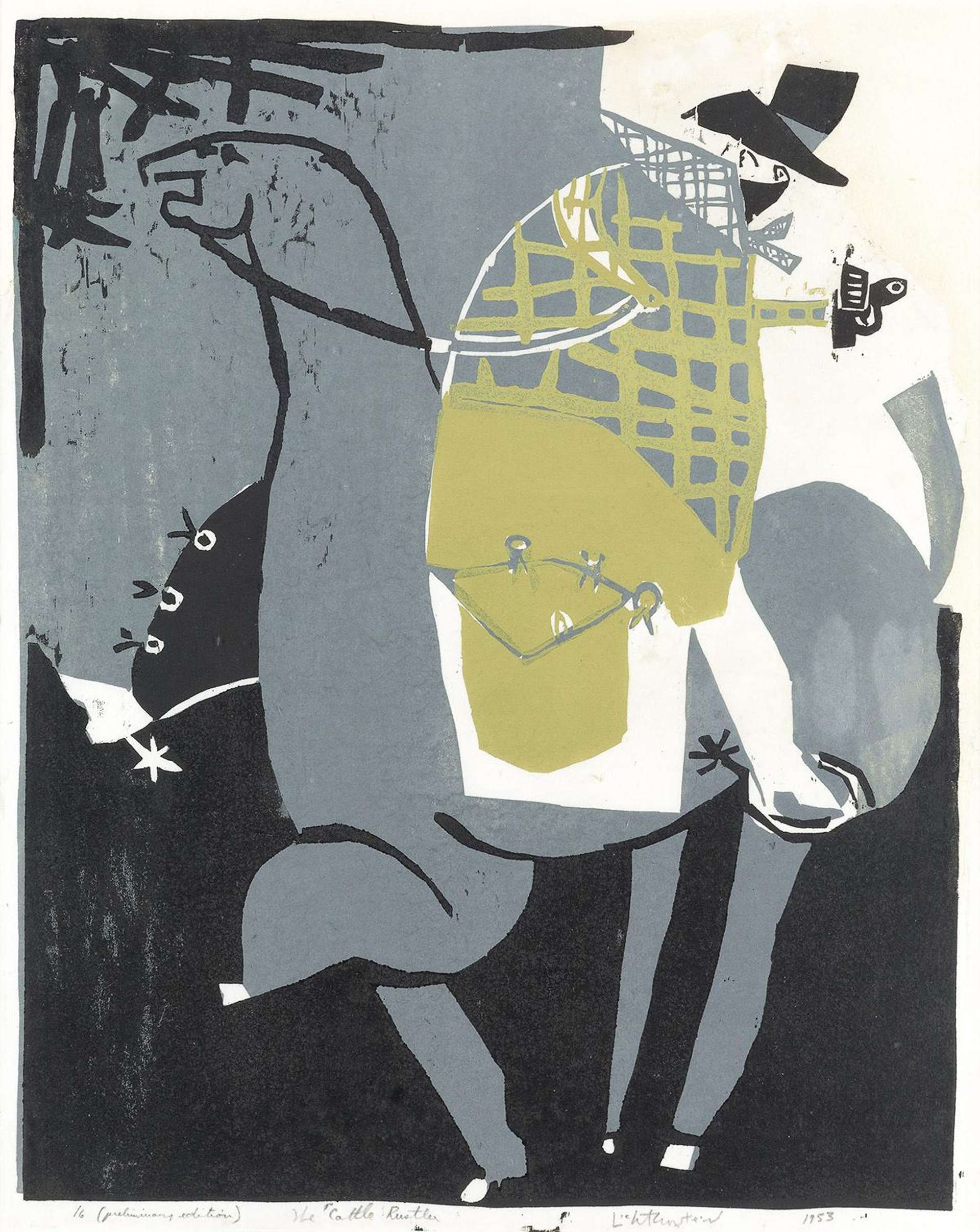 The Cattle Rustler - Signed Print by Roy Lichtenstein 1958 - MyArtBroker