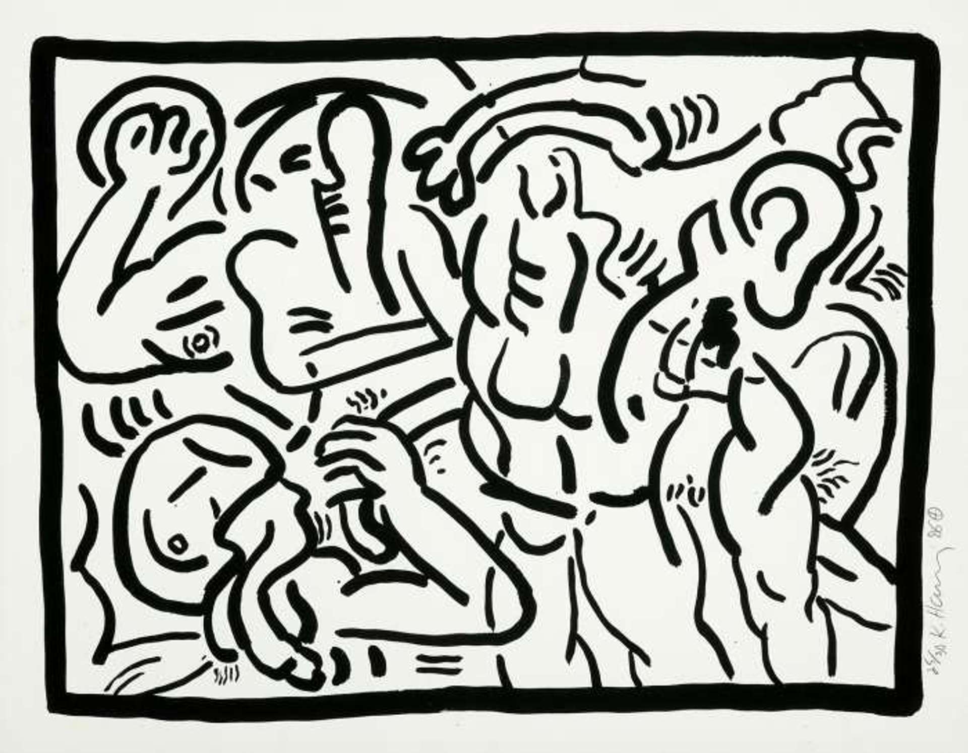 Bad Boys 6 - Signed Print by Keith Haring 1986 - MyArtBroker