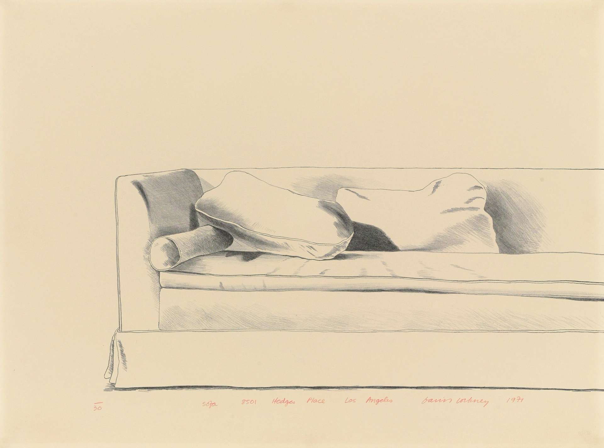 Sofa 8501 Hedges Place - Signed Print by David Hockney 1971 - MyArtBroker