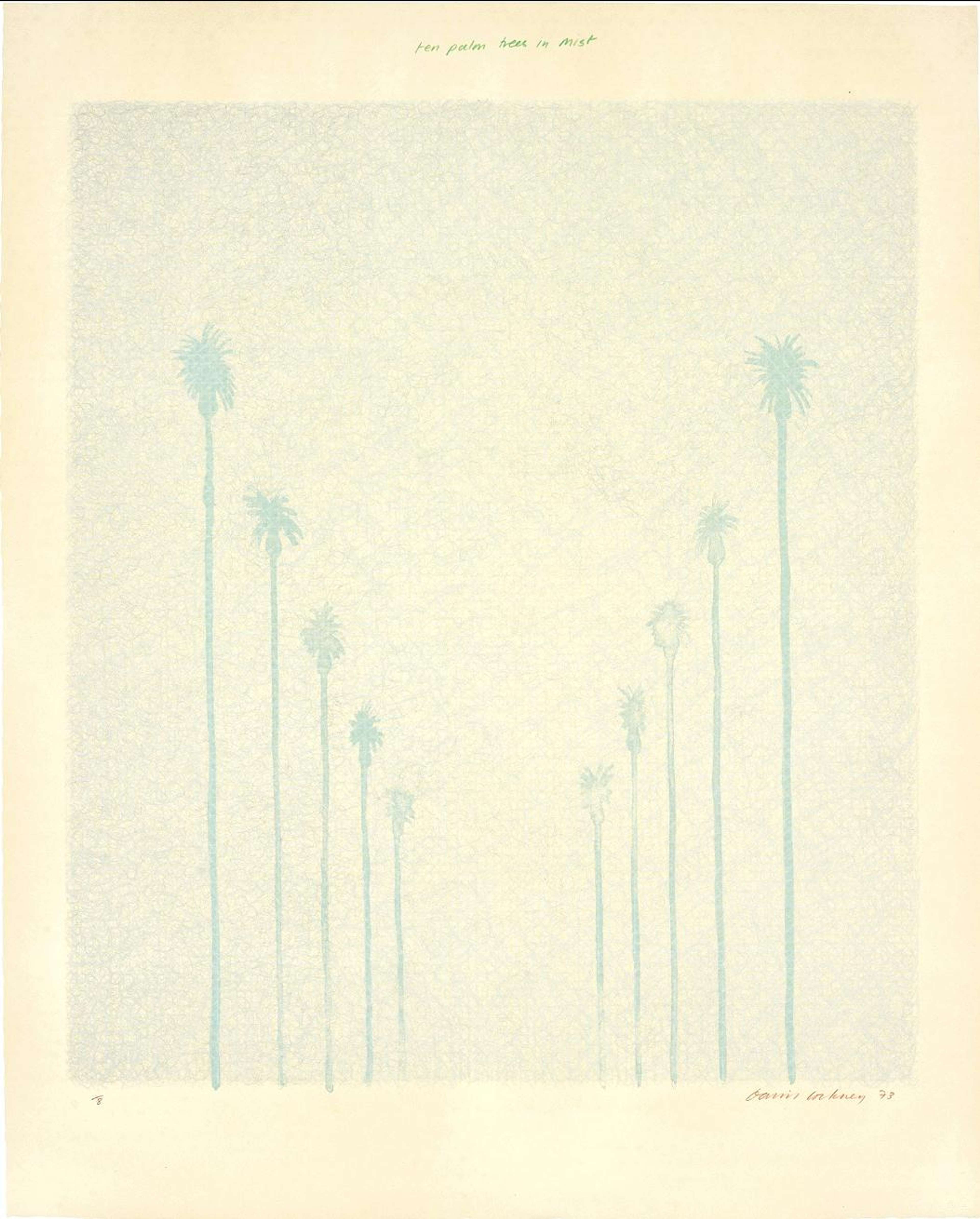 Ten Palm Trees In The Mist - Signed Print by David Hockney 1973 - MyArtBroker