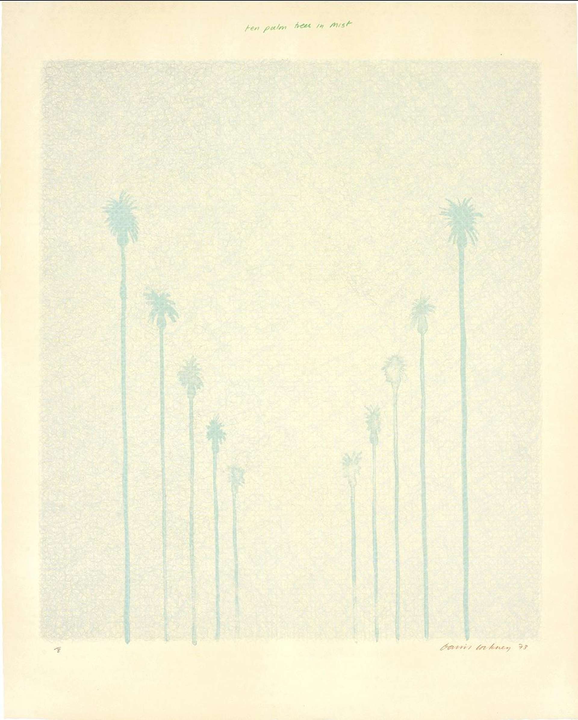 Ten Palm Trees In The Mist - Signed Print by David Hockney 1973 - MyArtBroker