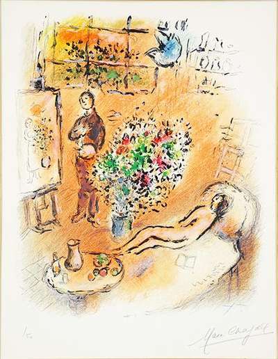 Atelier Ensoleille - Signed Print by Marc Chagall 1974 - MyArtBroker