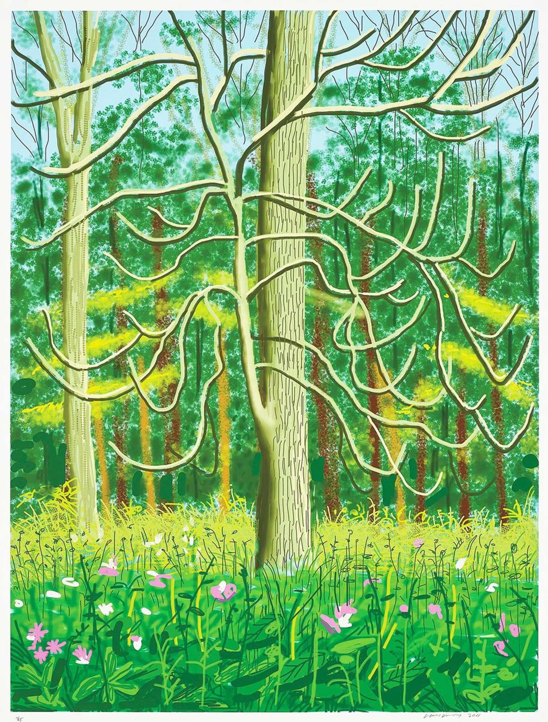 David Hockney: The Arrival Of Spring In Woldgate East Yorkshire 4th May 2011 - Signed Print