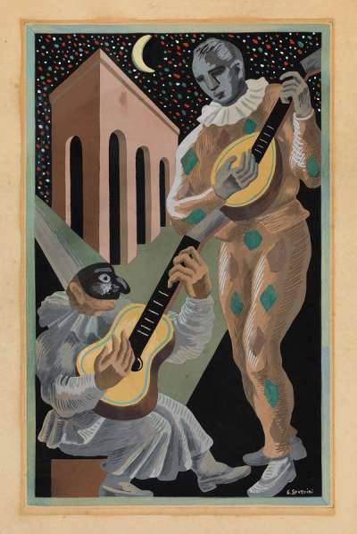 Serenade A La Lune - Unsigned Pochoir by Gino Severini 1930 - MyArtBroker