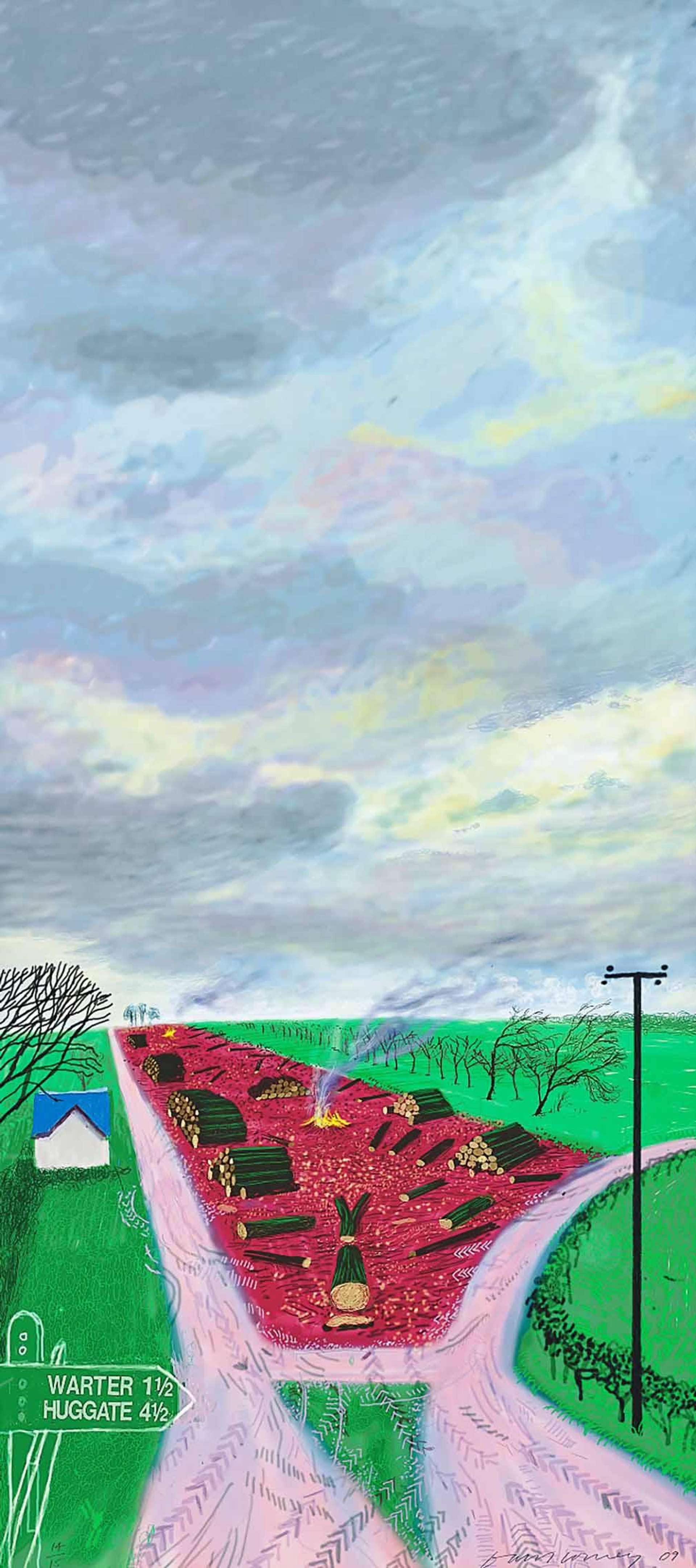 Less Trees Near Warter - Signed Print by David Hockney 2009 - MyArtBroker