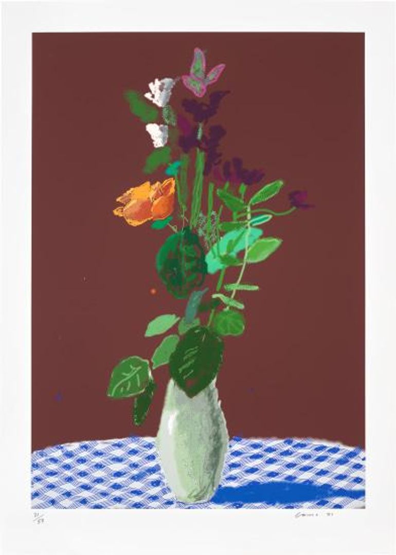 David Hockney 7th March 2021, More Flowers On A Table (Signed Print ...