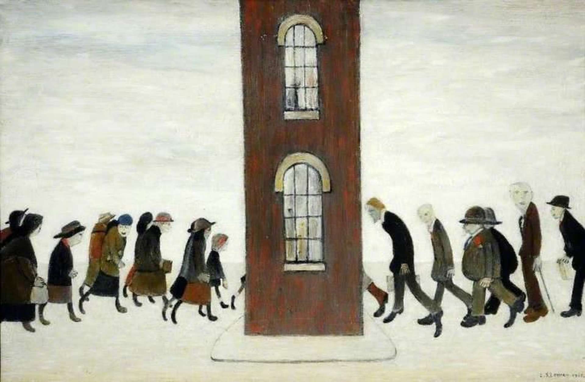 The Meeting Point - Signed Print by L S Lowry 1973 - MyArtBroker