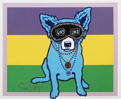 Mardi Gras Dog - Signed Print by George Rodrigue 1992 - MyArtBroker