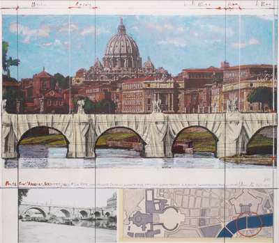 Ponte Sant'Angelo, Wrapped - Signed Print by Christo 2011 - MyArtBroker