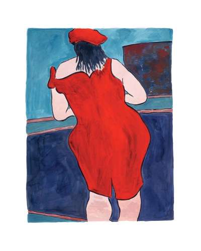 Woman In Red Lion Pub (2016) - Signed Print by Bob Dylan 2016 - MyArtBroker