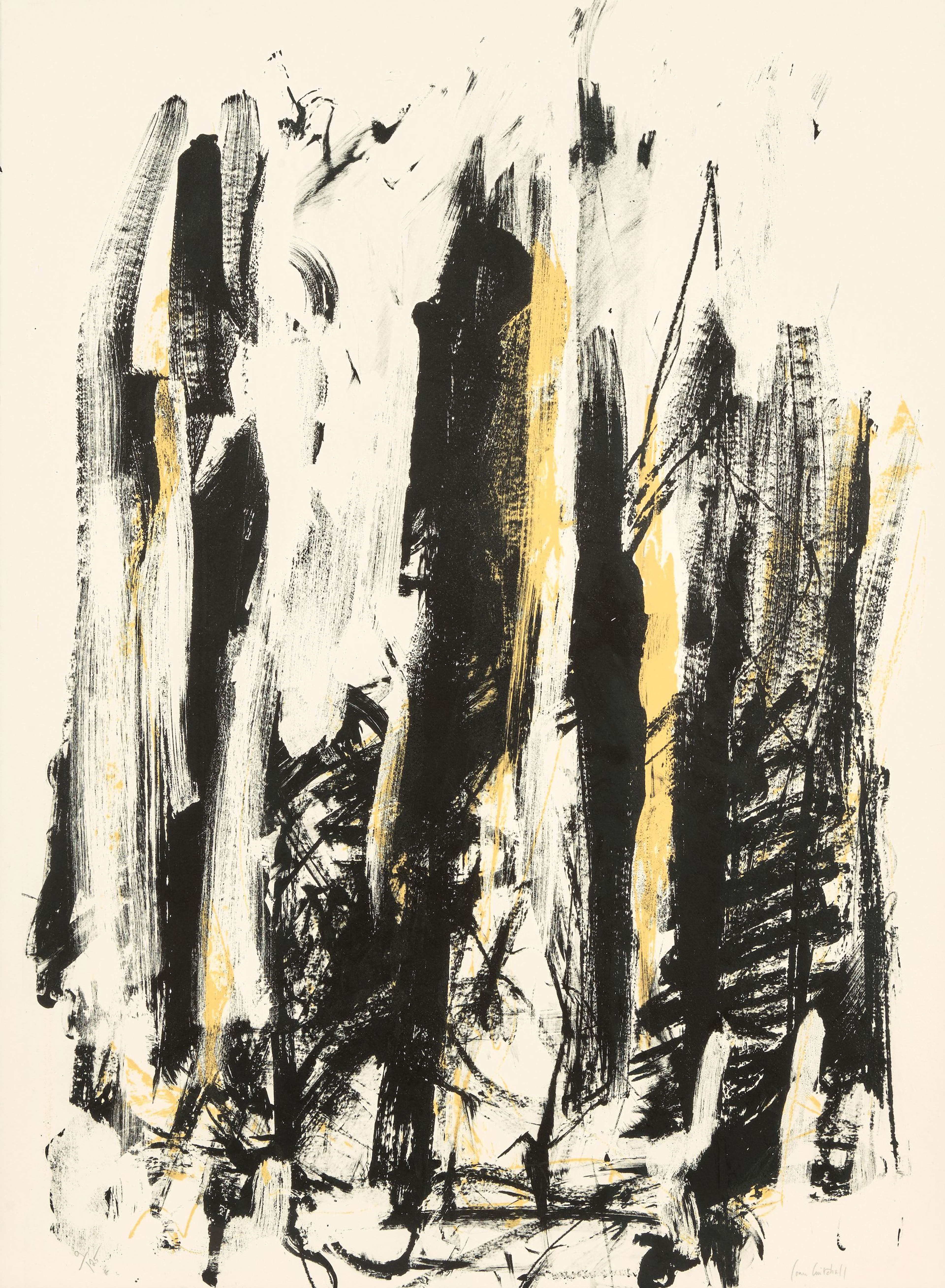 Arbres (black and yellow) - Signed Print by Joan Mitchell 1992 - MyArtBroker