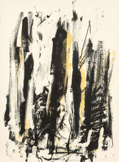 Arbres (black and yellow) - Signed Print by Joan Mitchell 1992 - MyArtBroker