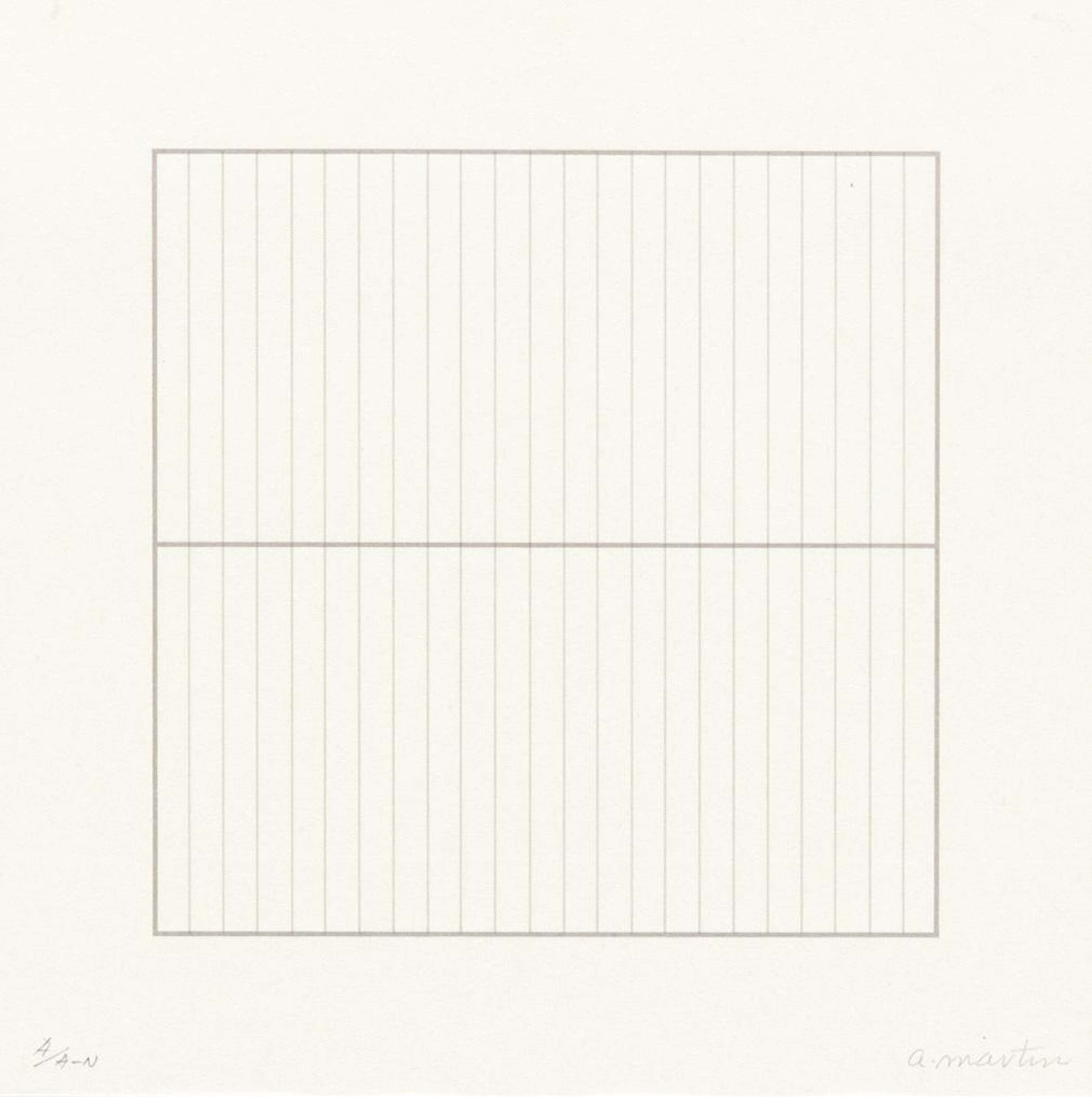 On A Clear Day 3 - Signed Print by Agnes Martin 1973 - MyArtBroker