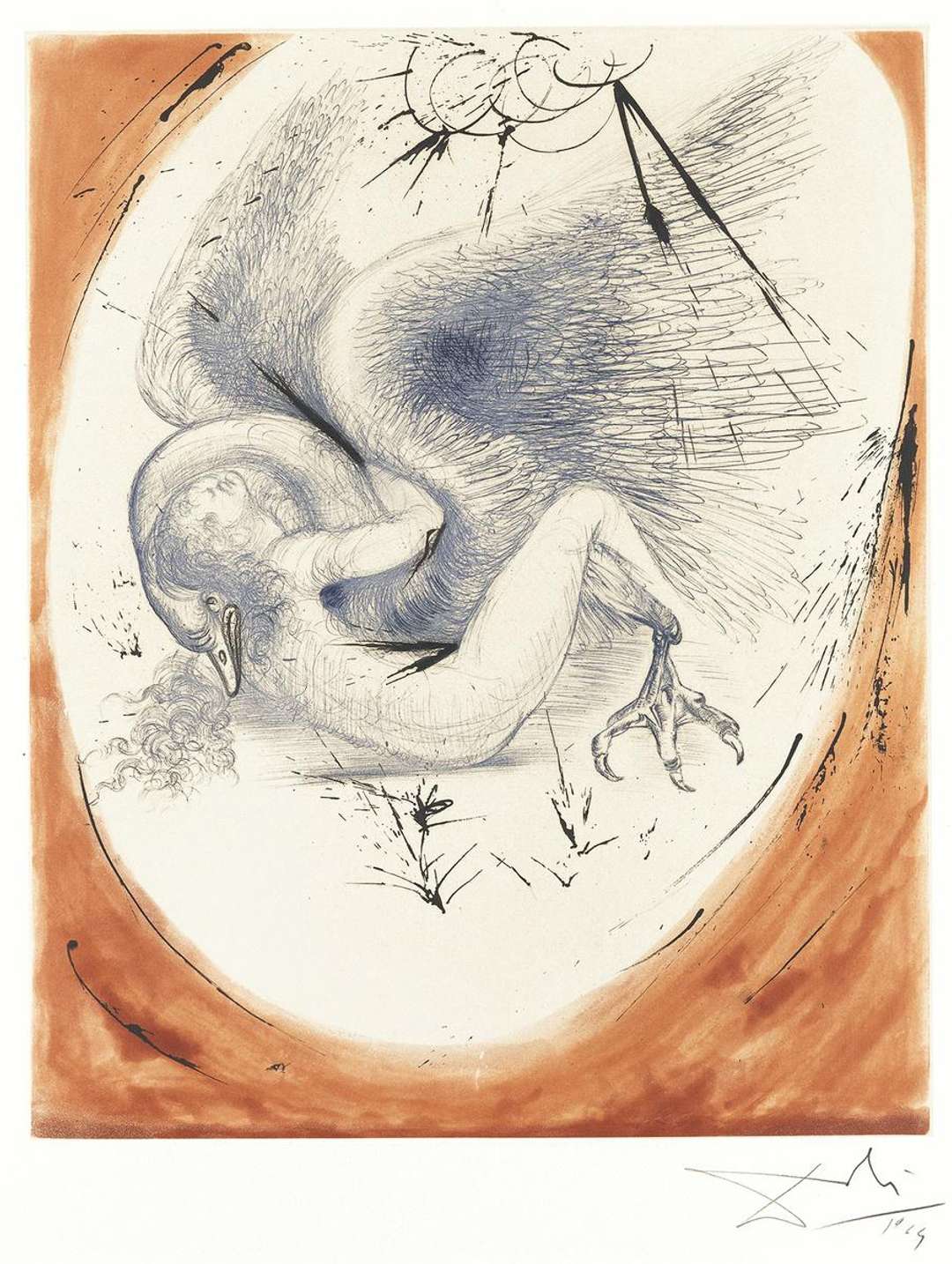 Salvador Dali Leda (Mythologie) (Signed Print) 1965 For Sale