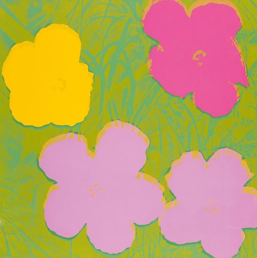 Warhol Flowers Pen Set - 3 Ballpoint Pens With Floral Art Design, Gold Caps, Gift For Stationery Lovers