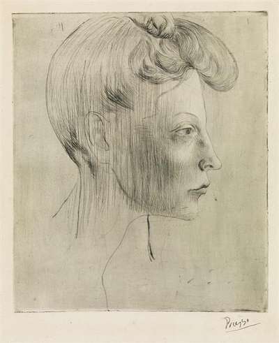 Tête De Femme De Profil - Signed Print by Pablo Picasso 1905 - MyArtBroker