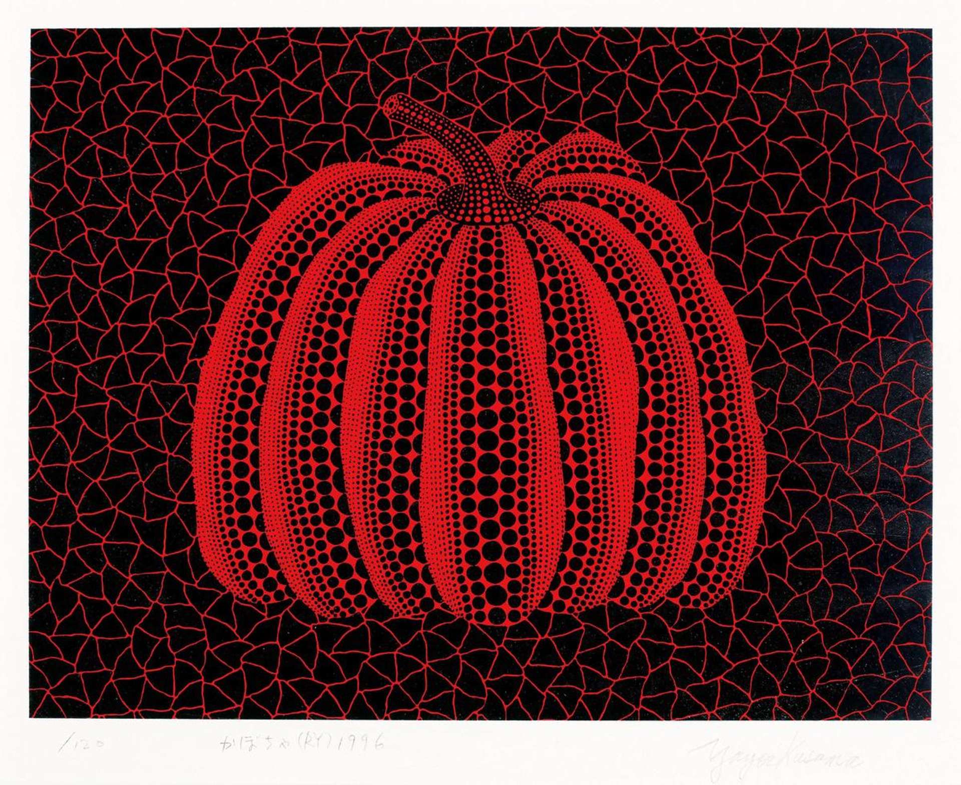 Pumpkin (RY) - Signed Print by Yayoi Kusama 1996 - MyArtBroker
