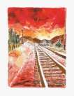 Train Tracks Red (2020) - Signed Print