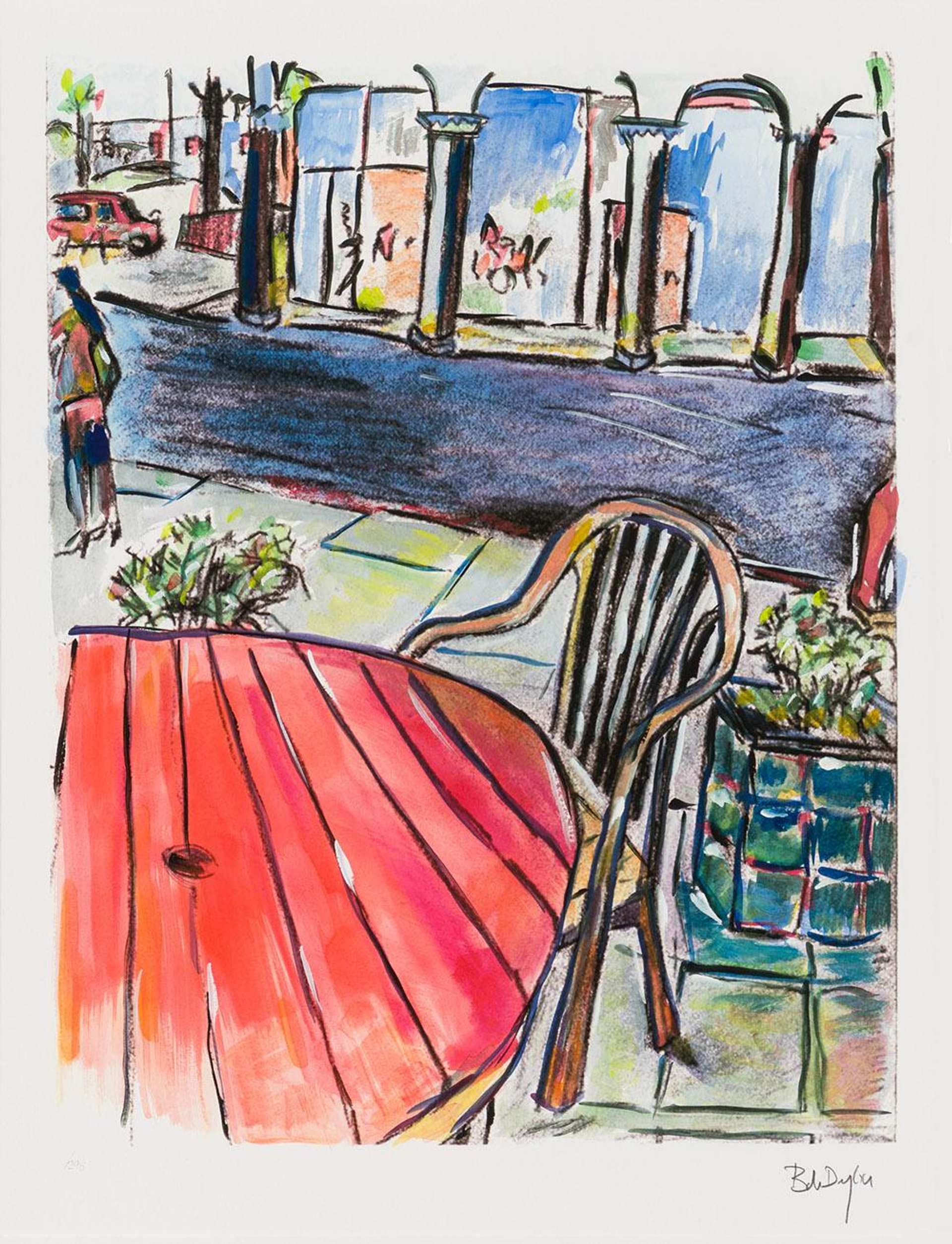 Sidewalk Cafe (2008) - Signed Print by Bob Dylan 2008 - MyArtBroker
