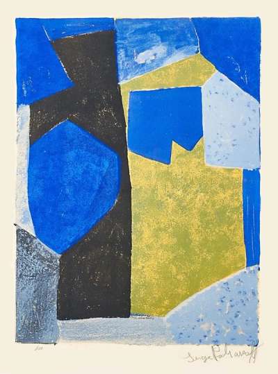 Composition Bleue, Noire Et Verte - Signed Print by Serge Poliakoff 1957 - MyArtBroker