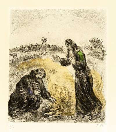 Marc Chagall: Lie Et La Veuve De Sarepta - Signed Print