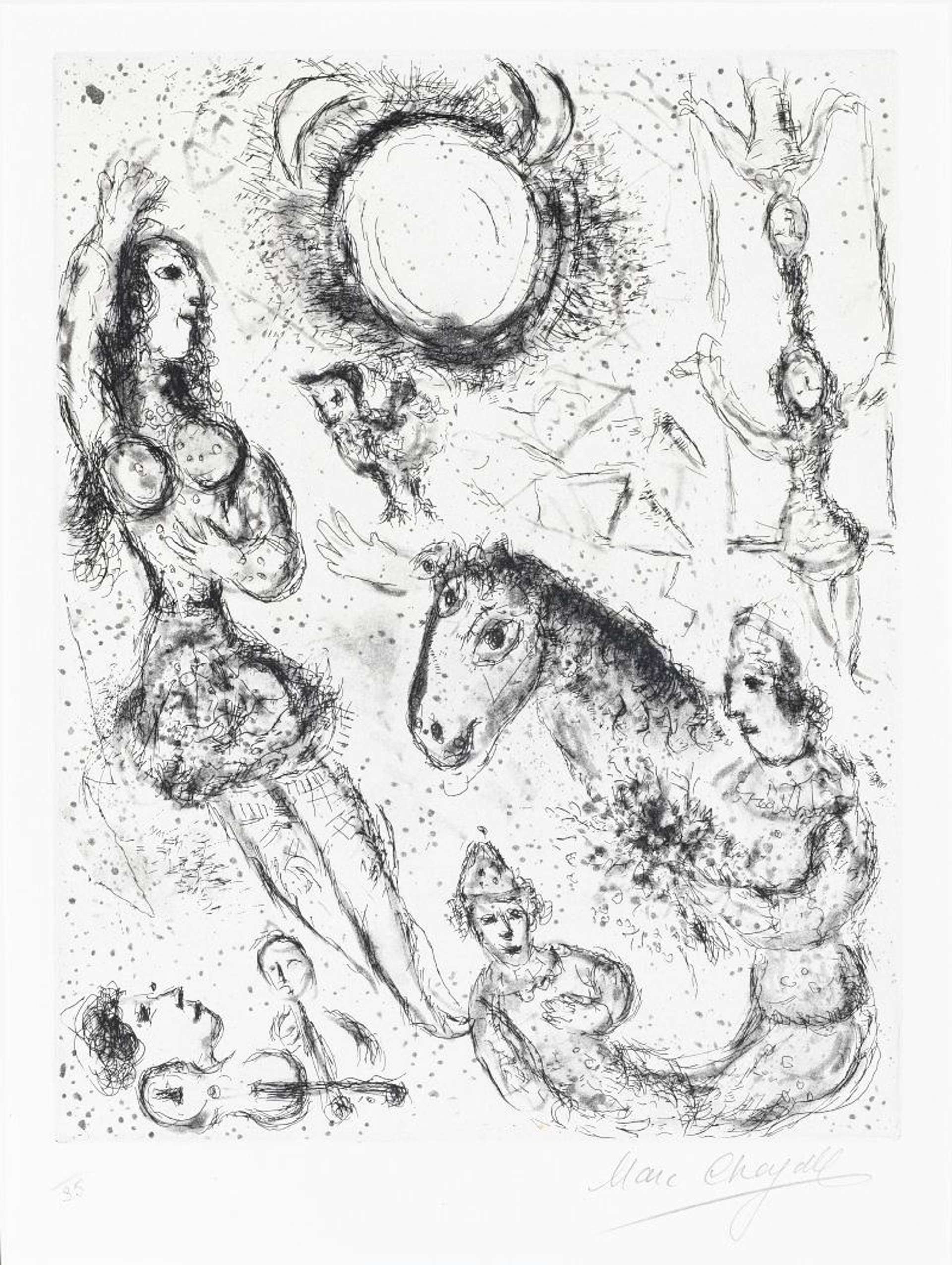 Les Danseurs La Lune - Signed Print by Marc Chagall 1967 - MyArtBroker