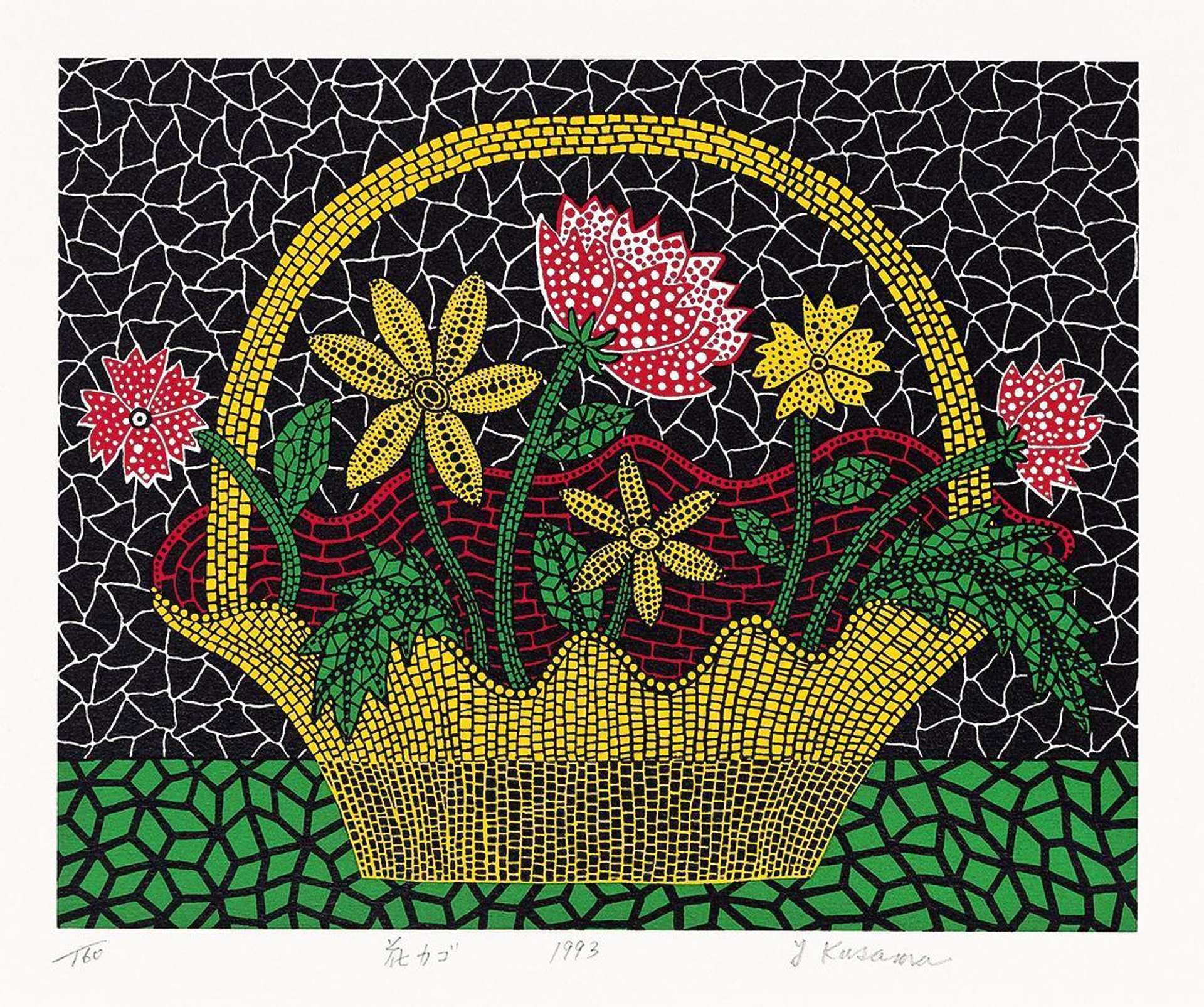 Yayoi Kusama: Flower Basket - Signed Print