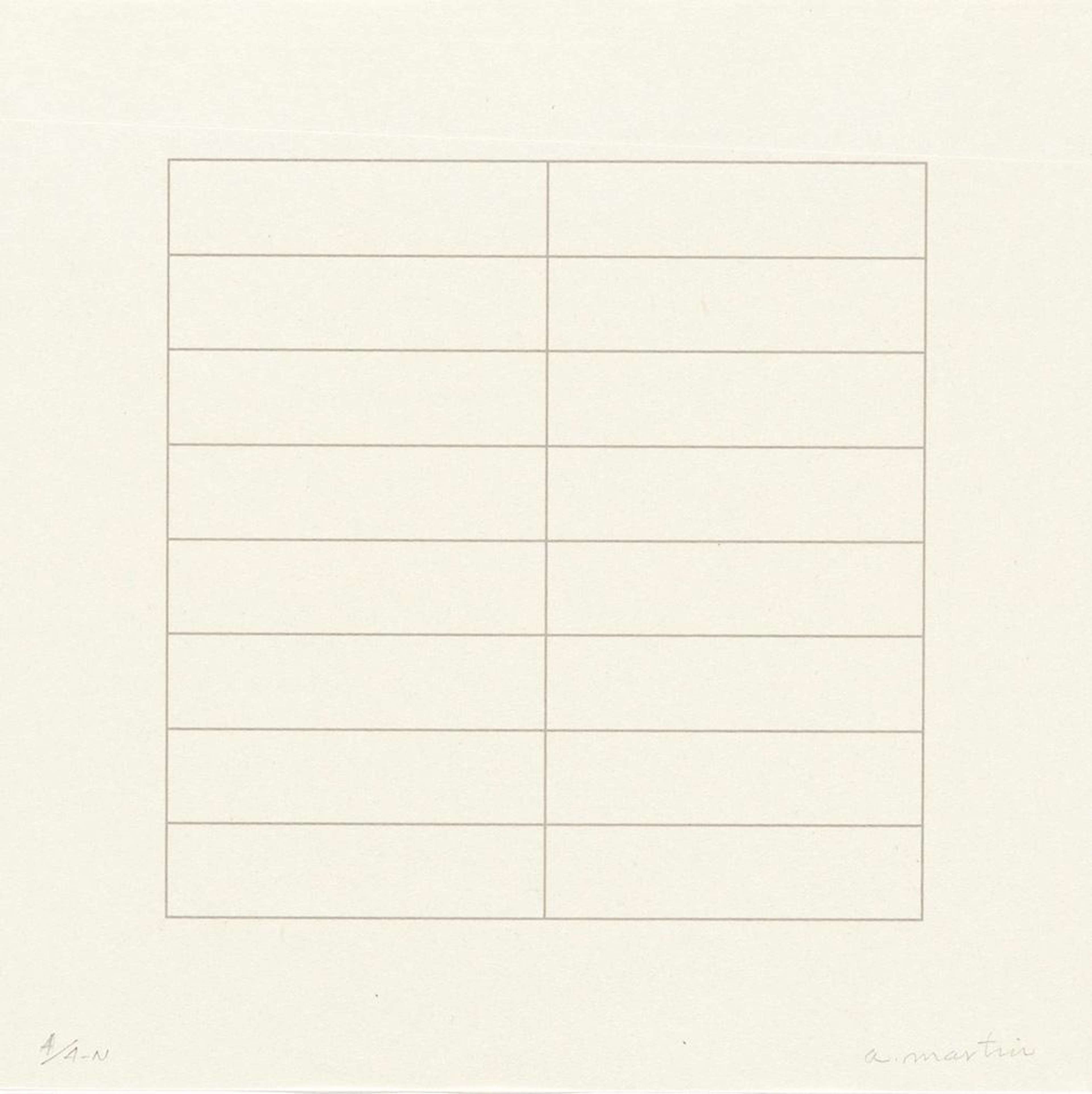 On A Clear Day 12 - Signed Print by Agnes Martin 1973 - MyArtBroker