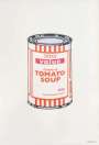 Banksy: Soup Can (white, orange and raspberry) - Signed Print