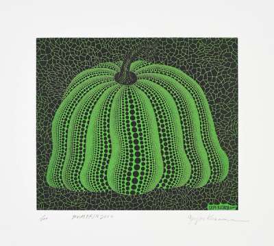Pumpkin 2000 (green) - Signed Print by Yayoi Kusama 2000 - MyArtBroker
