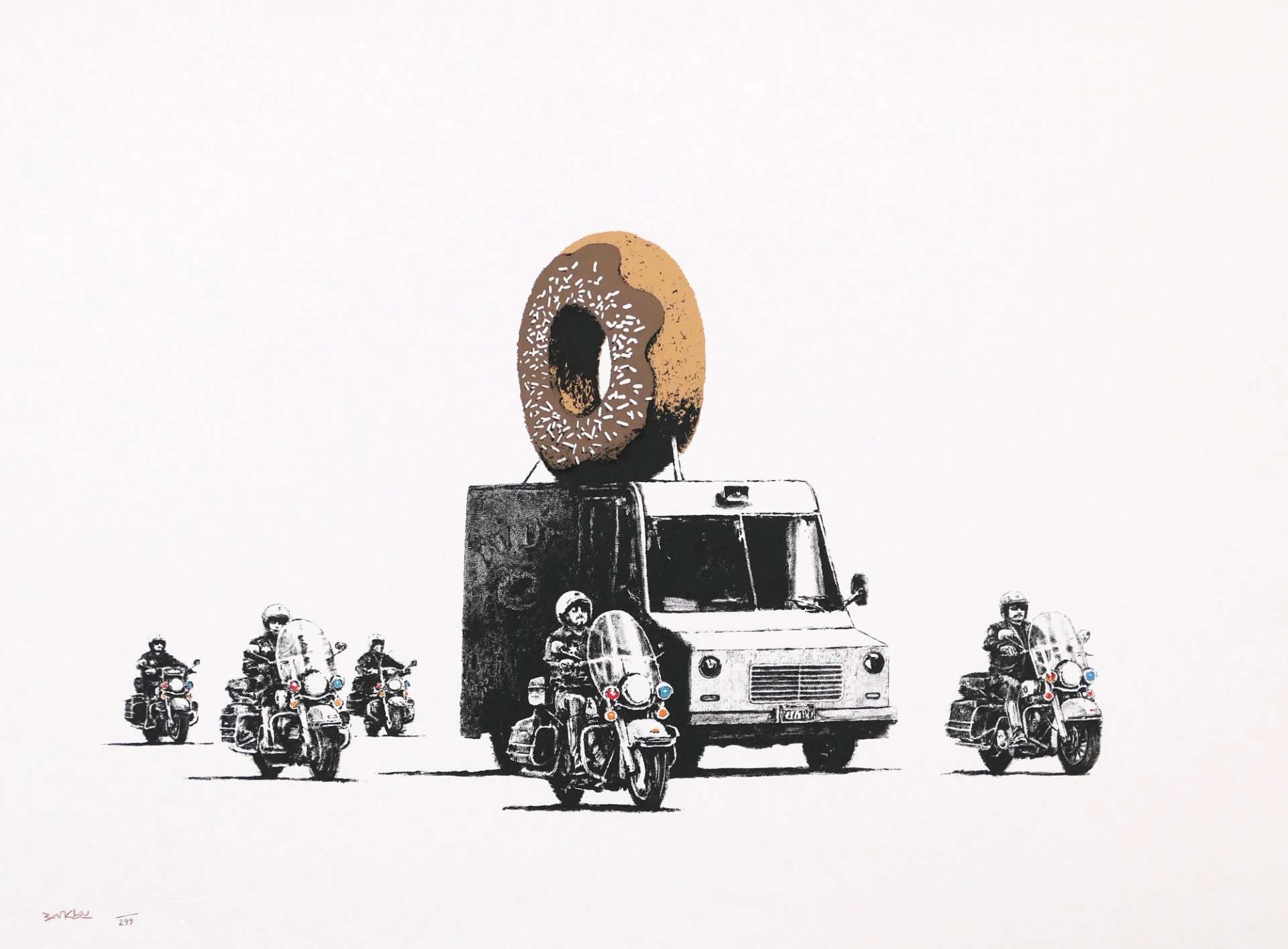Donuts (chocolate) by Banksy