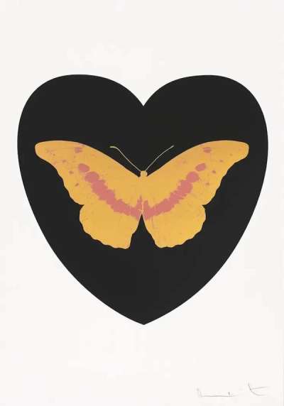Damien Hirst: I Love You (gold, loganberry) - Signed Print