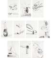 Flowers (black and white) (F. & S. II.100-109) (complete set) - Signed Print
