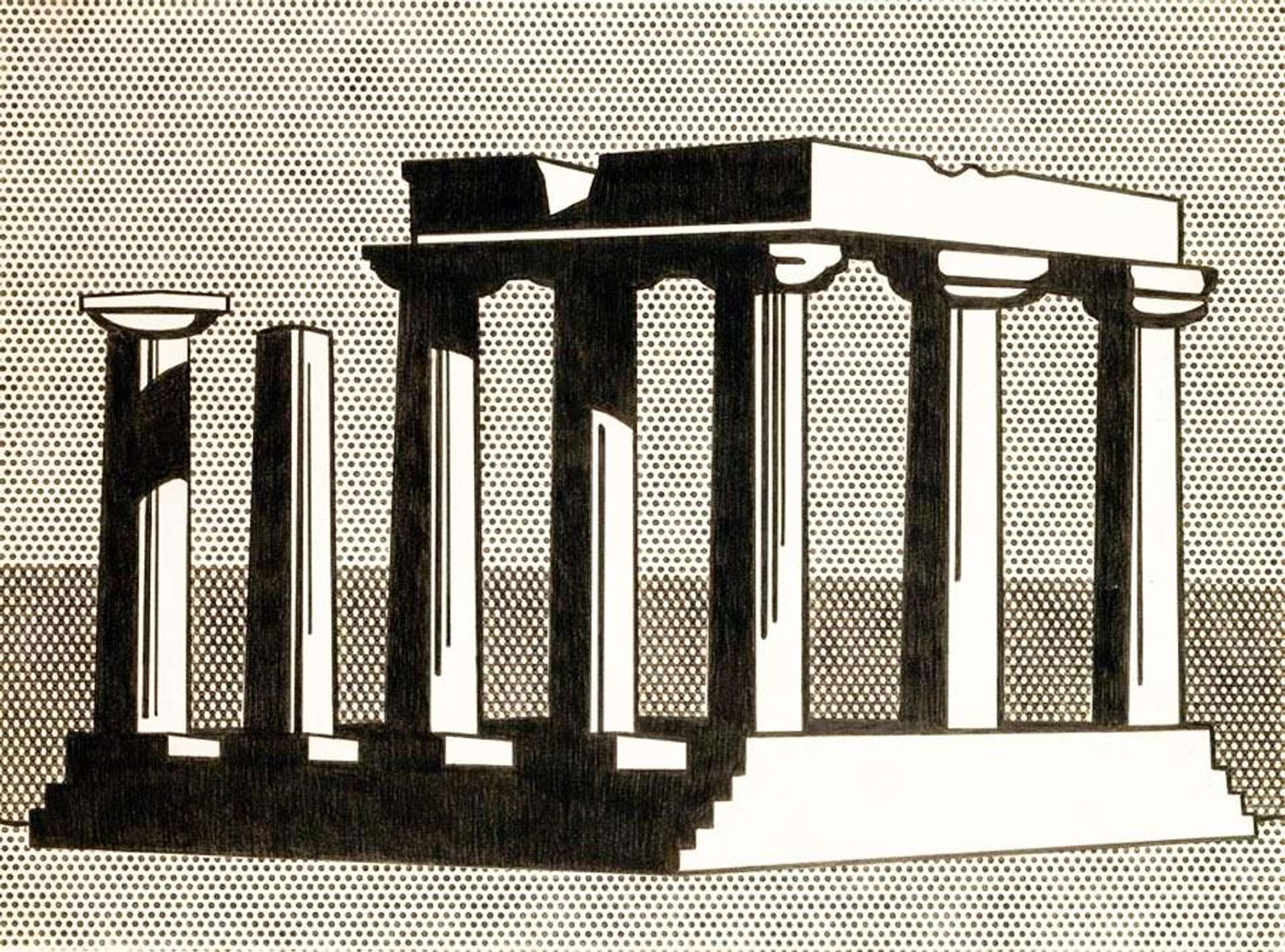 Roy Lichtenstein: Temple Of Apollo - Signed Print