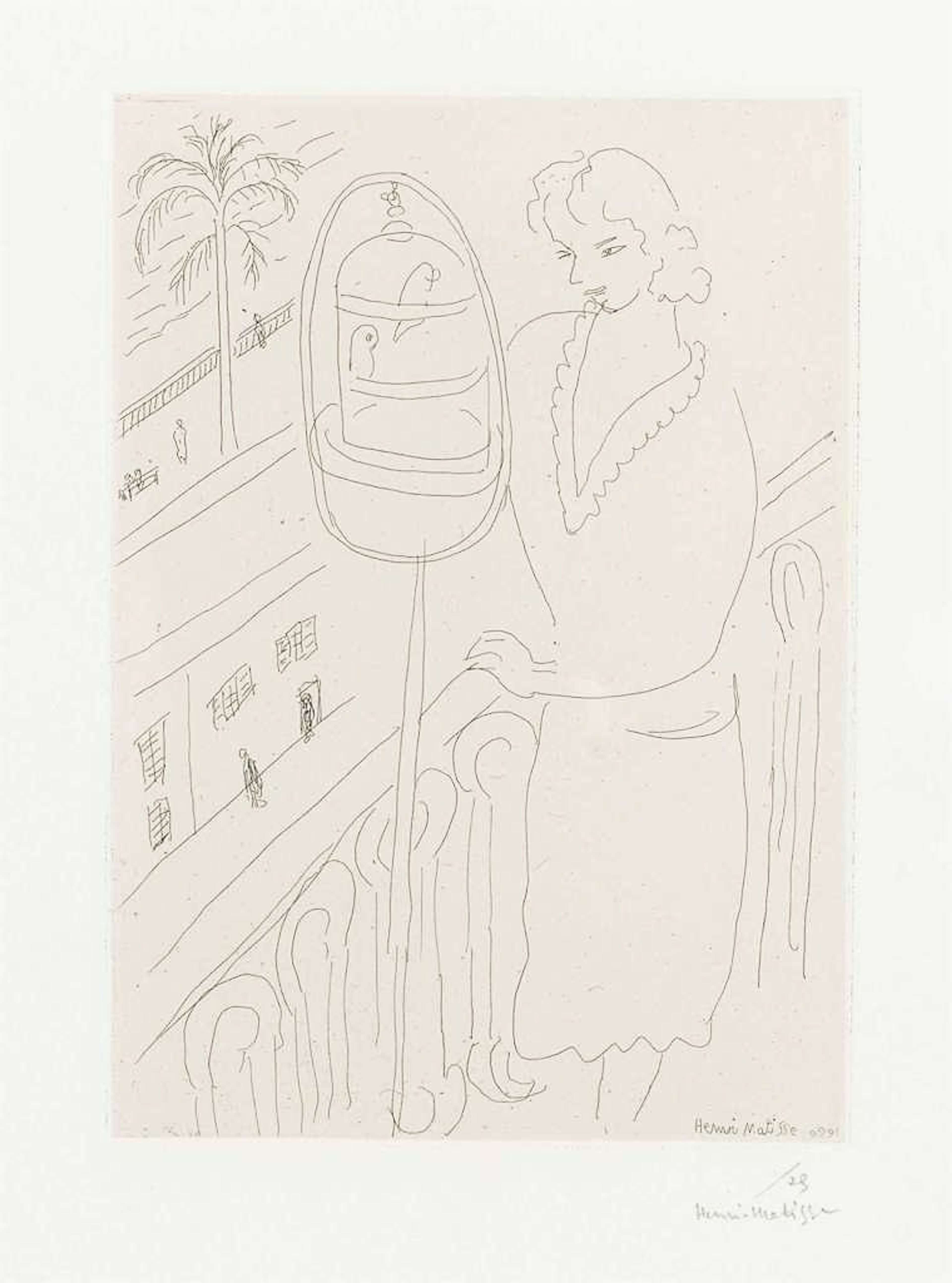Jeune Femme Au Balcon Observant Des Perruches - undefined by Henri Matisse 1929 - MyArtBroker